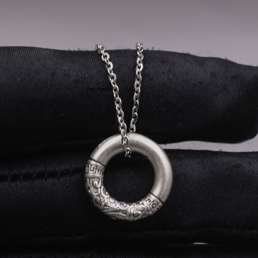 Pure S999 Sterling Silver Pendant Men Women Dragon Figure Pendant 18*4mm