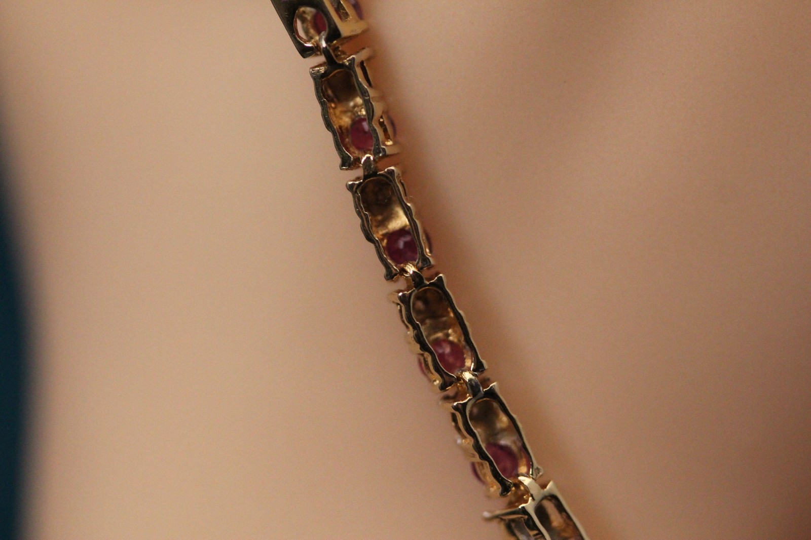 14K Yellow Gold Round Ruby & Diamond 7.5″ Tennis Bracelet 8.8 Grams (BR5028)