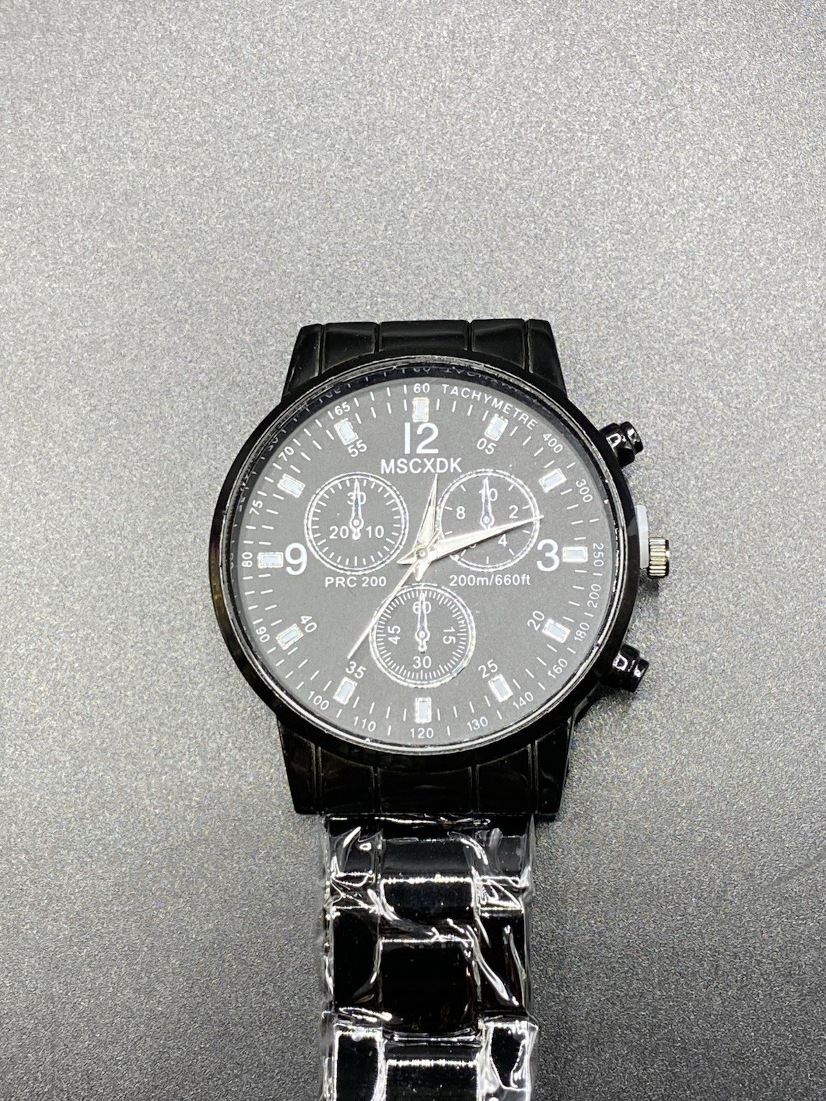 Black Stainless Steel Quartz Watch Casual Sport Design MSCXDK