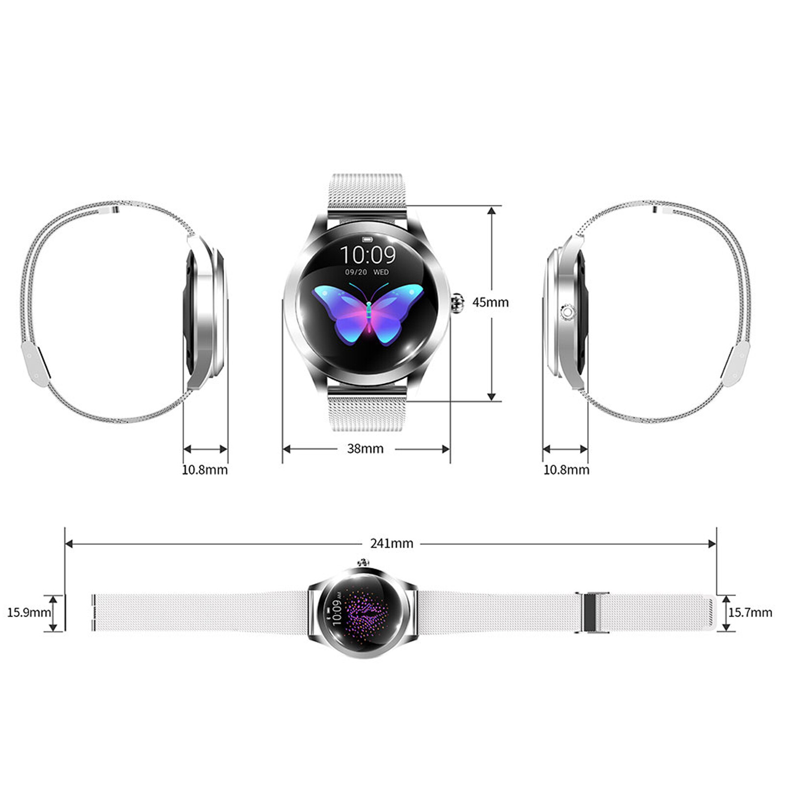Women Smart Watch Fitness Tracker Sleep Monitor Smartwatch for Android iOS