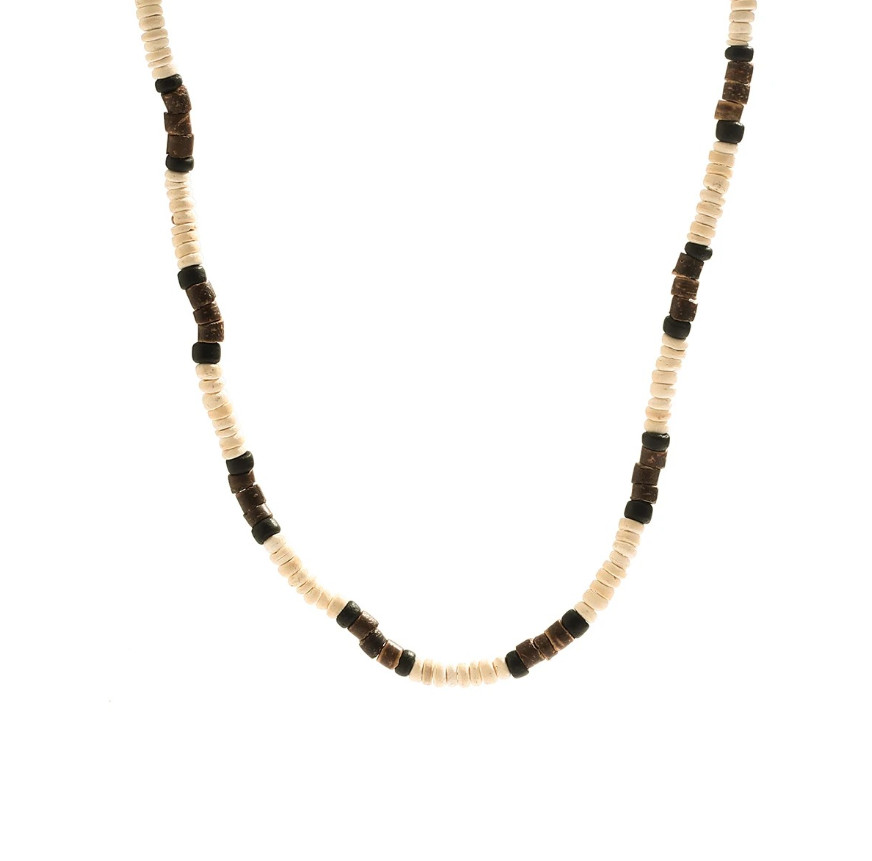 1pcs Men’s Wooden Bead Surfer Necklace – Handmade Tribal Summer Jewelry -NEW