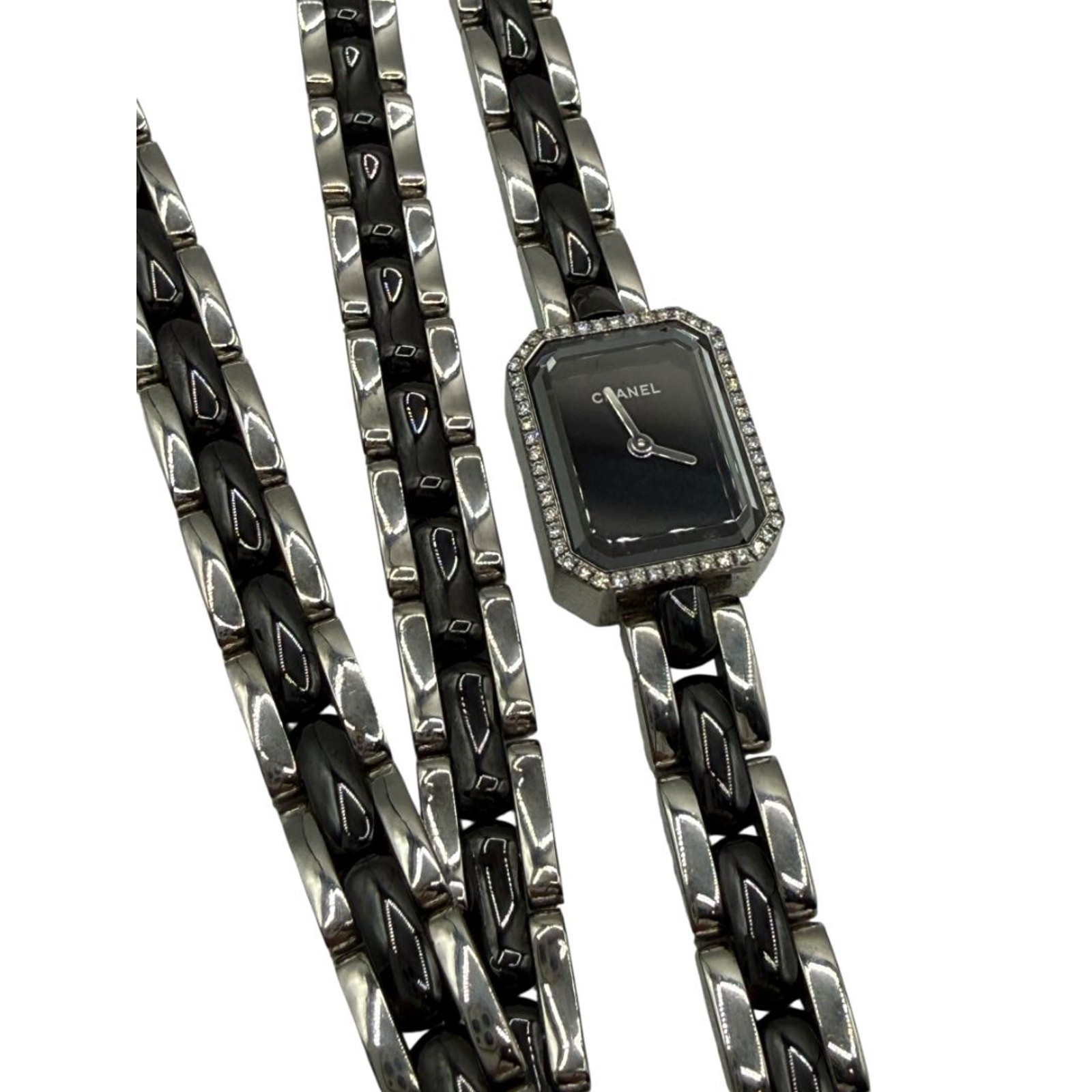 Chanel Première 18K White Gold Diamond Bezel Triple Wrap Watch O.N. 39306 w/ Box