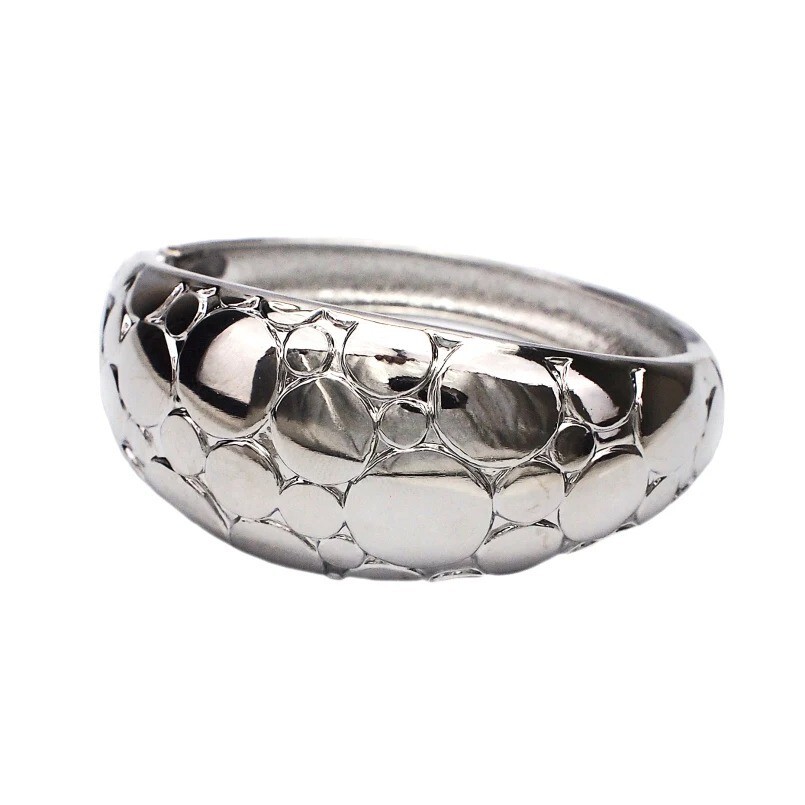 Women Big Bangle Bracelet Statement Cuff Bracelets Punk Rough Surface Jewelry