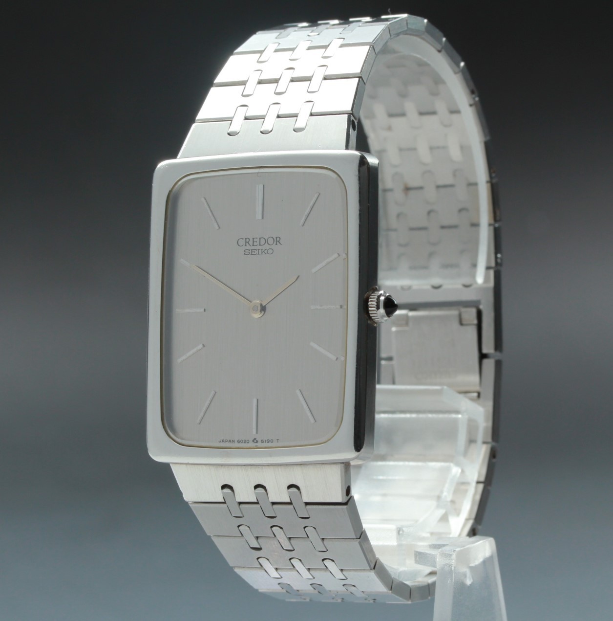 Vintage 1989 Near MINT Seiko Credor 6020-5190 Rectangle Quartz Men’s Watch JAPAN