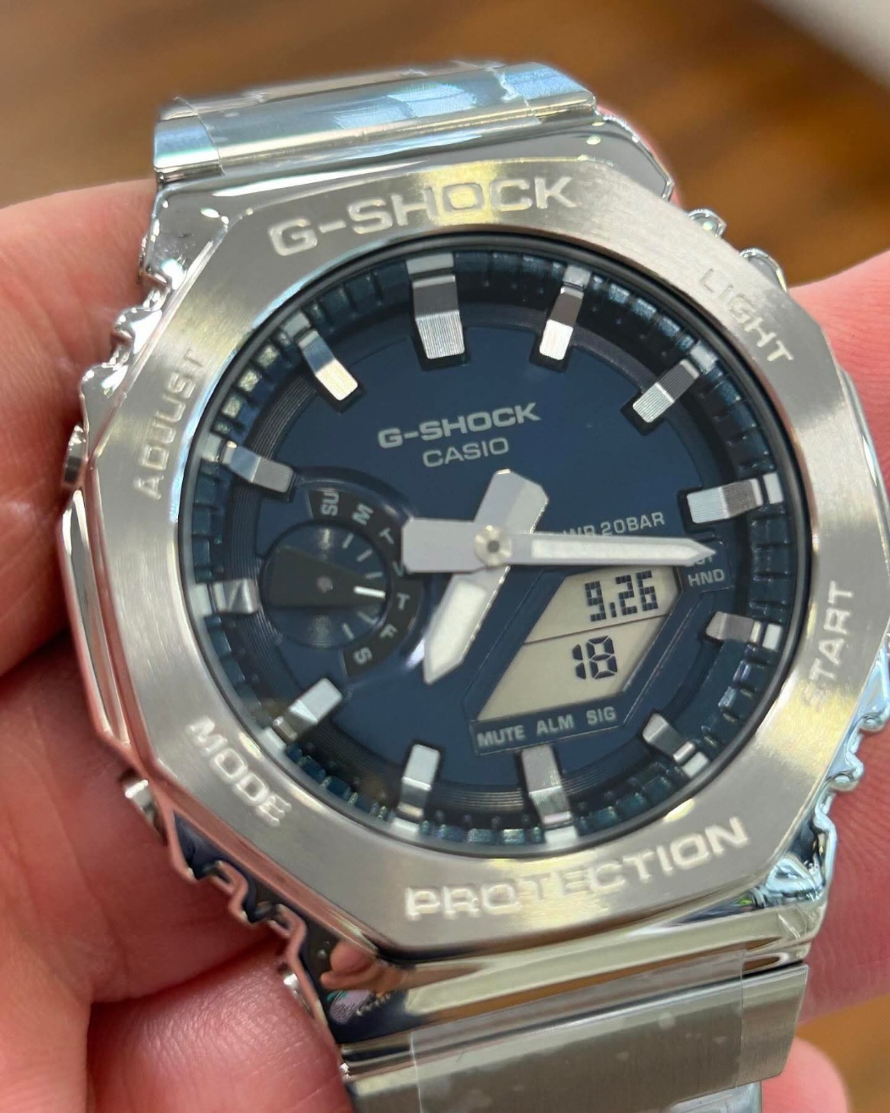 Casio G-Shock GM-2110D-2B Analog Digital Stainless Steel 200M Watch