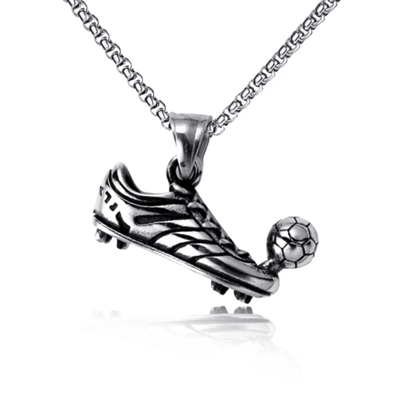 Football Shoe Pendant Necklace Boys Vintage Color Hip Hop Punk Sports Sty