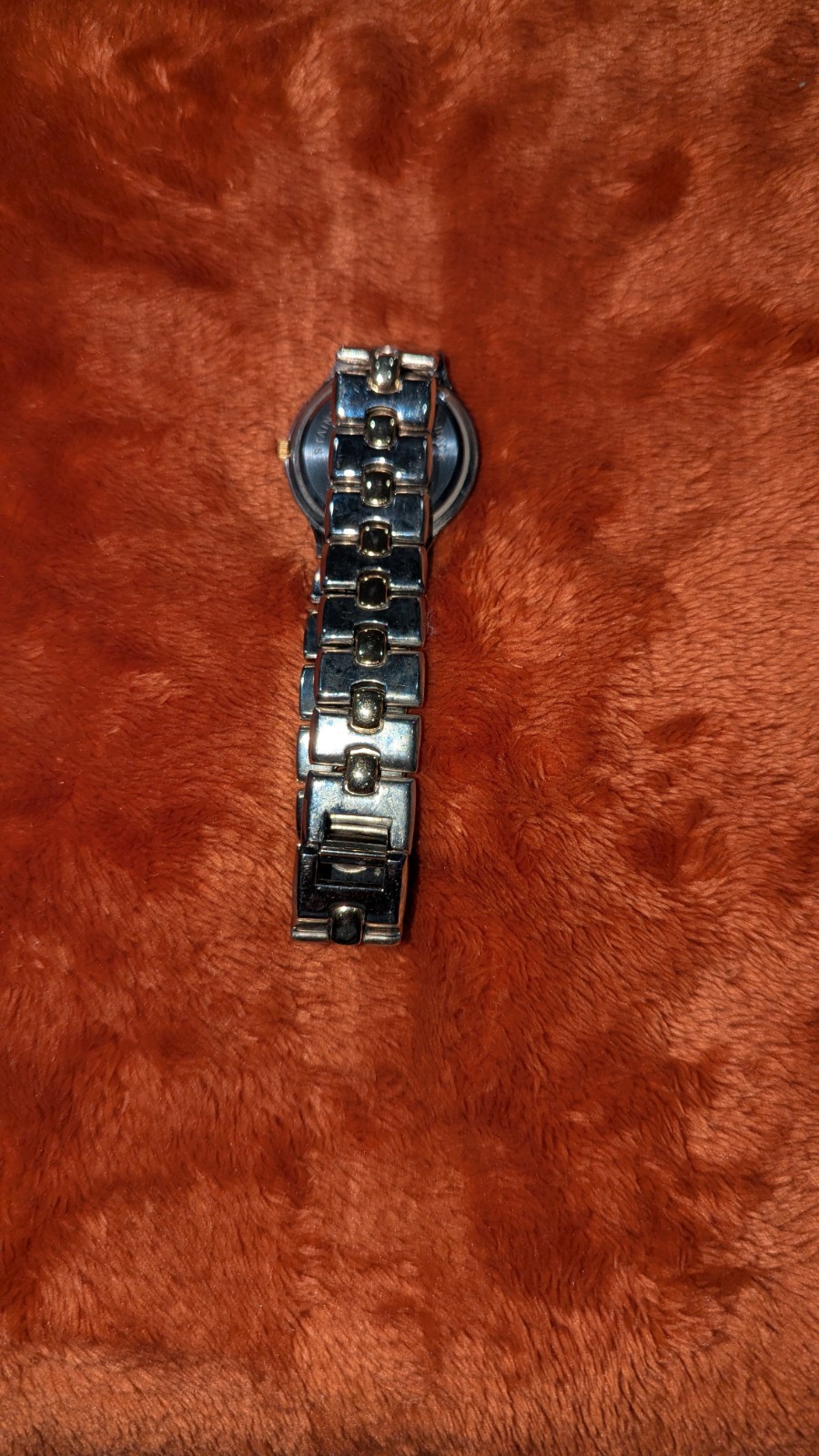 Fred Hay Women’s Two-Tone Bracelet Analog Quartz Dress Watch Black Dial