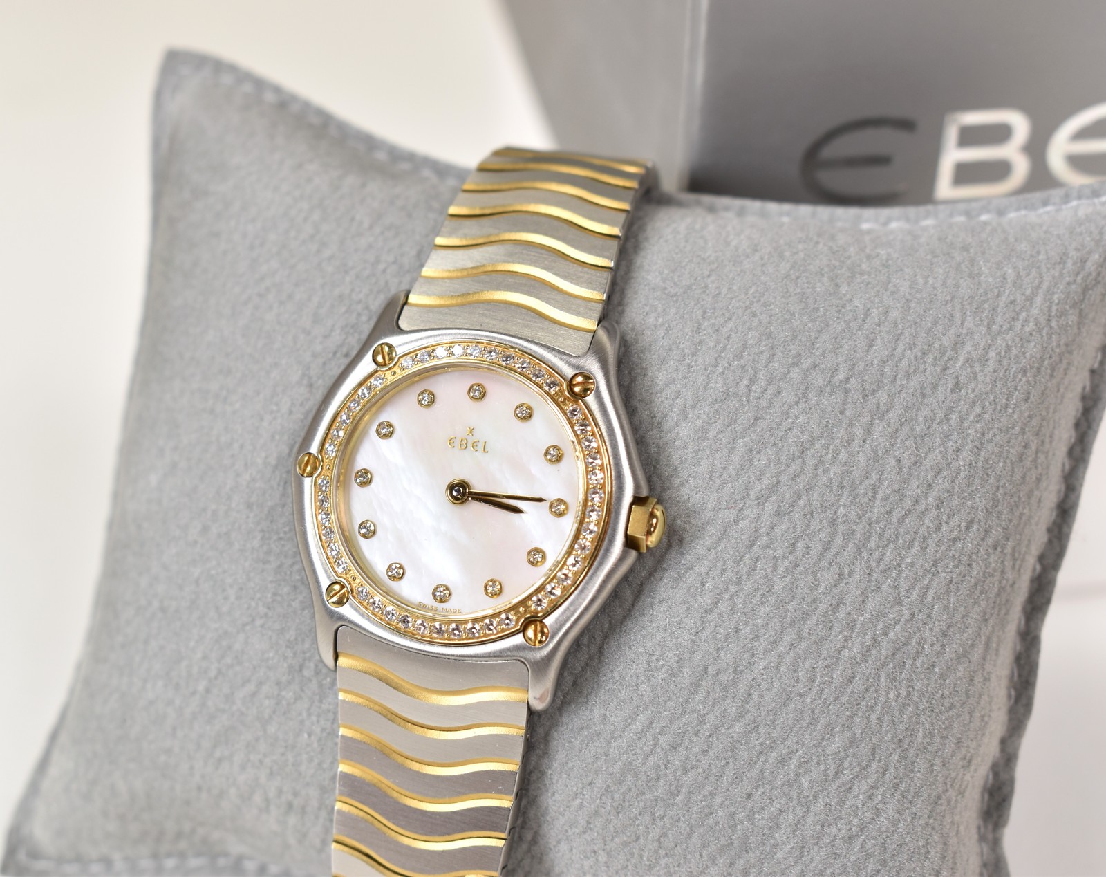 Ebel Classic Ladies Watch 1090124 – 45 Diamonds and 18k Gold Bezel, MOP Dial