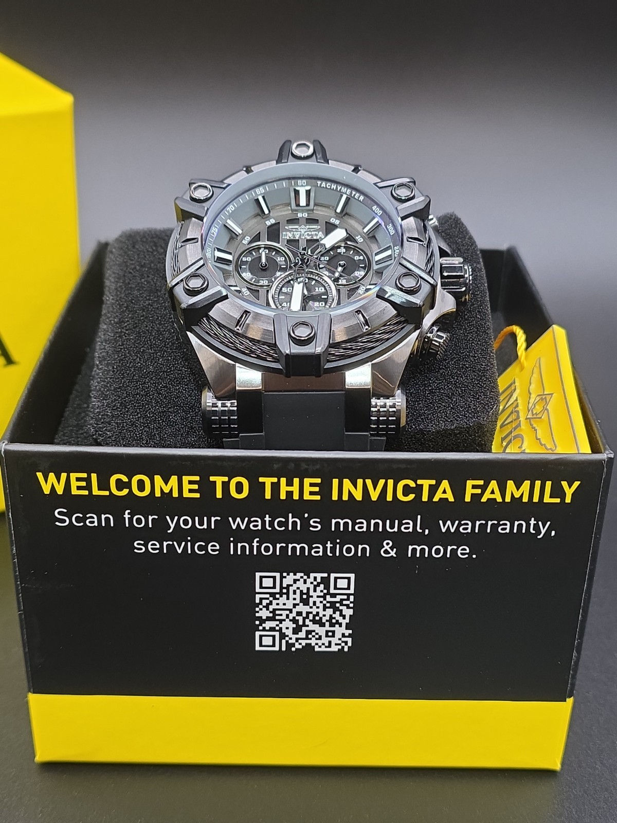 Invicta Bolt Cable Surge Men’s 52mm Triple Black Stealth Chronograph Watch 35550
