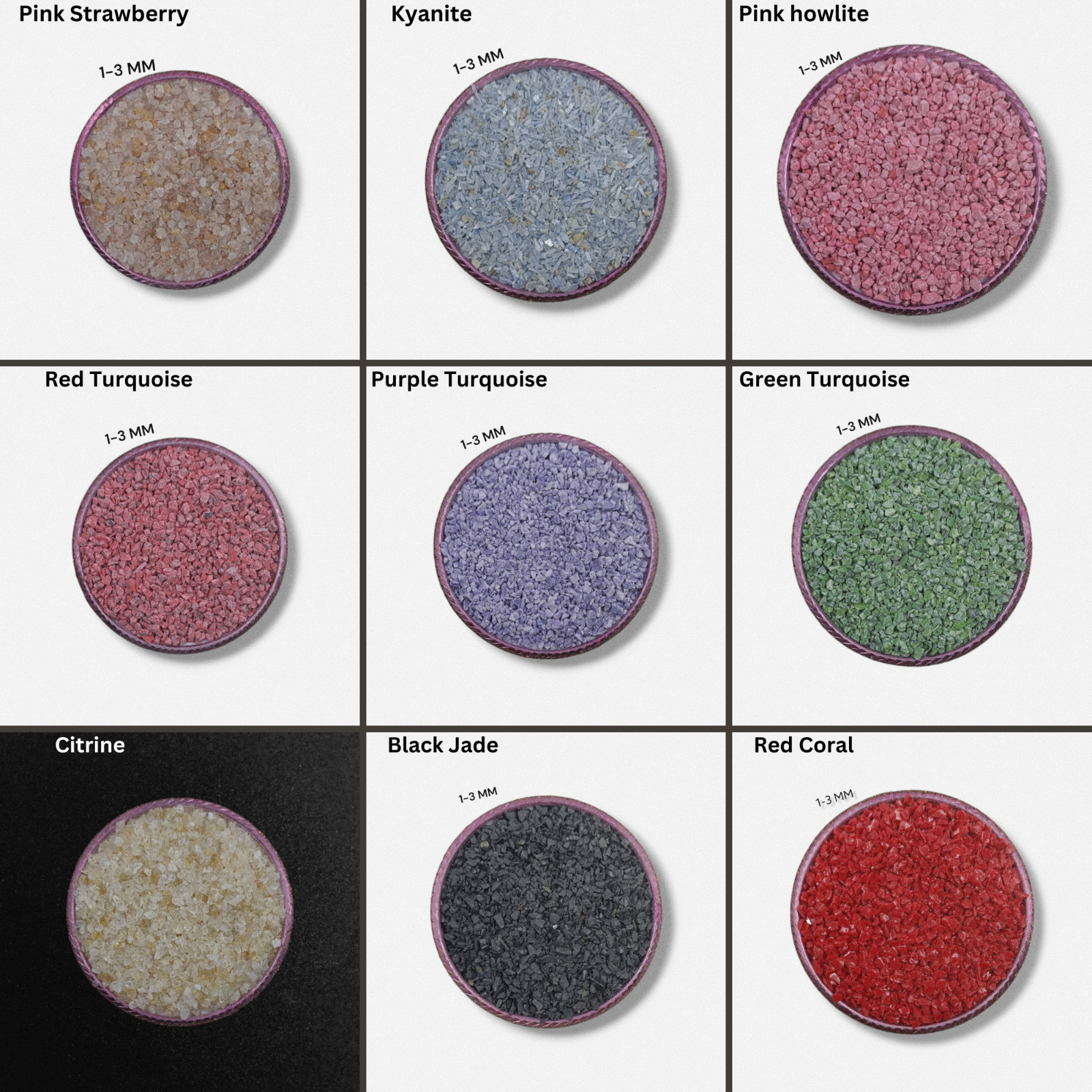 Crushed Gemstone Coarse Powder 75+ Crushed 1-3 MM Healing Stone Woodwork Inlay