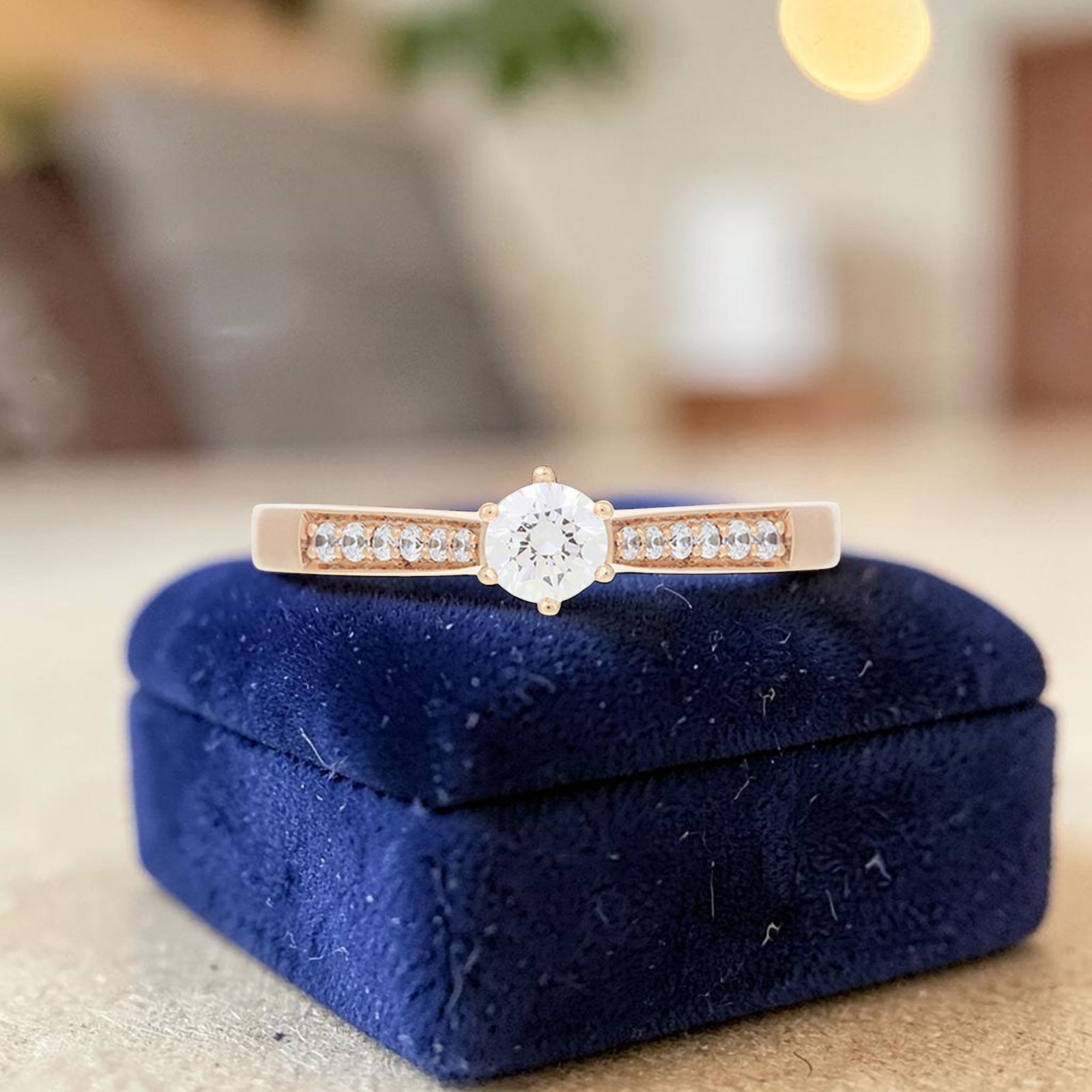 GIA Certified 0.70 Cts Round Brilliant F/VS1 Diamonds Solitaire Ring In 14K Gold
