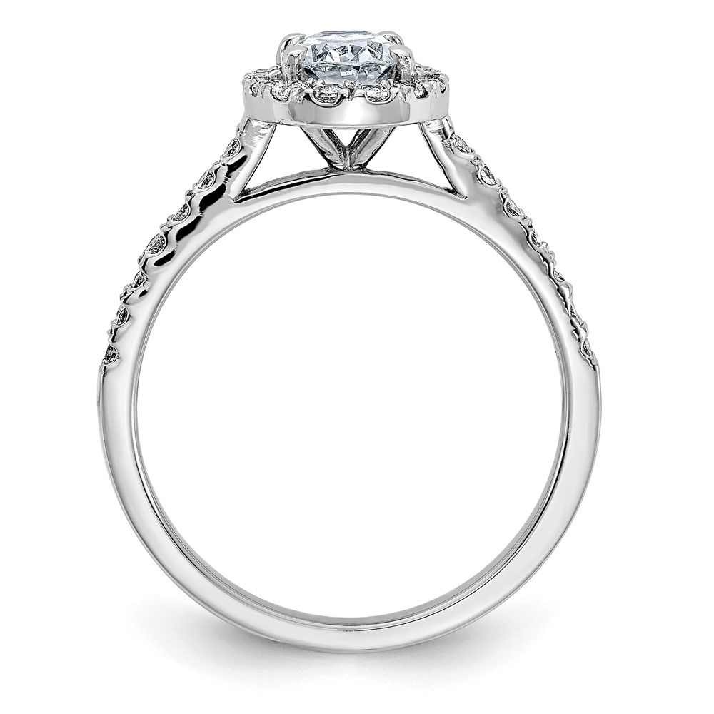 14k White Gold 1 1/3ct. Oval Cut Halo Moissanite Engagement Ring Size 8