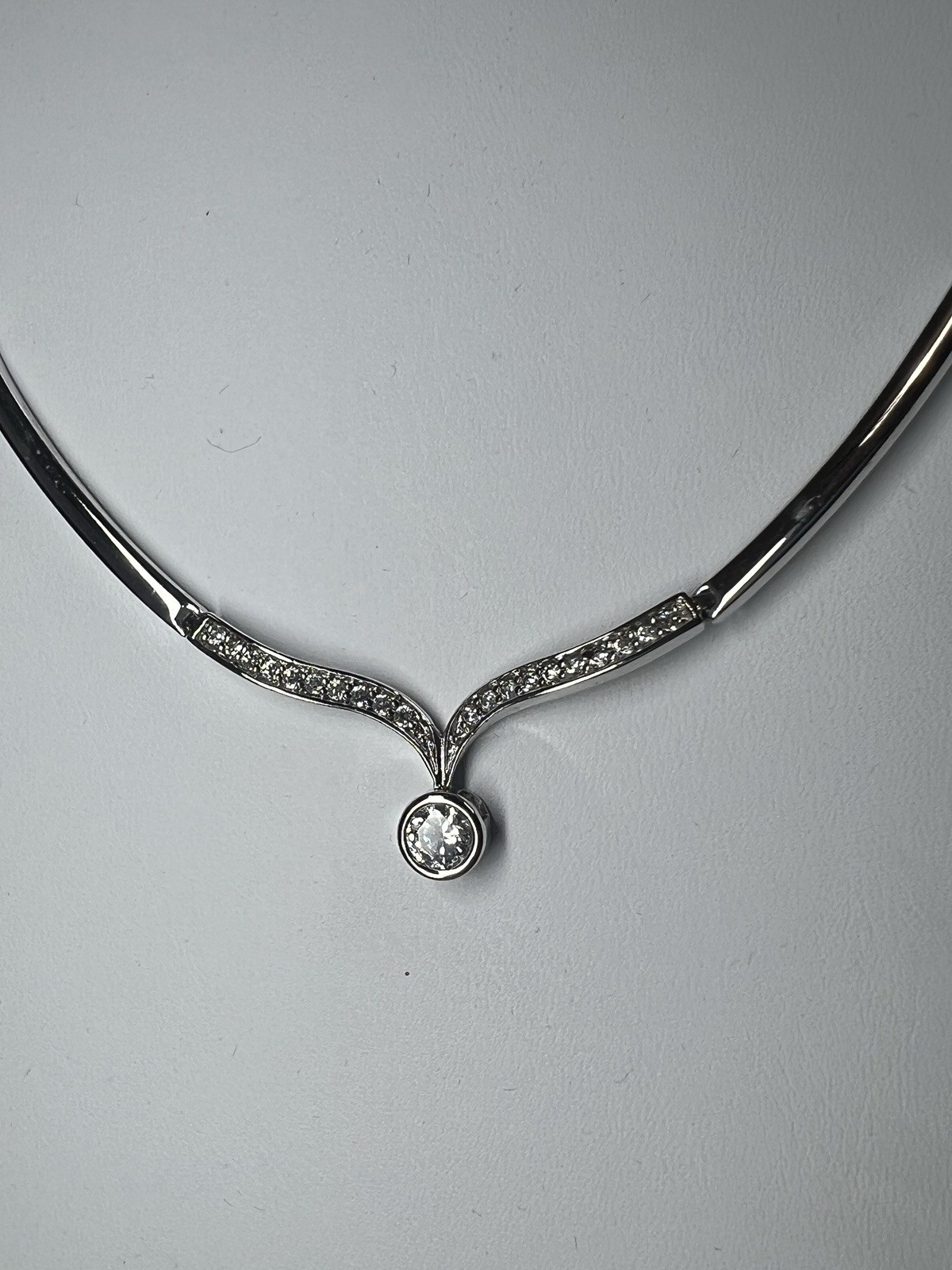 QVC Diamonique Sterling Silver Necklace in Pristine Condition