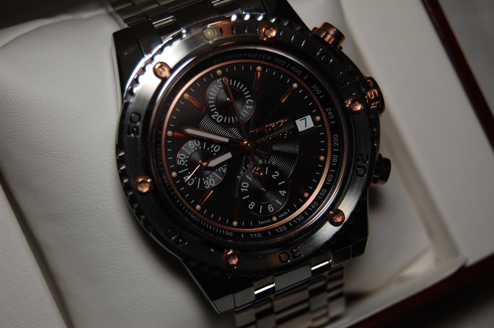 New Swiss Made Sector 890 25 Jewels Automatic Chronograph Valjoux 7750 Watch