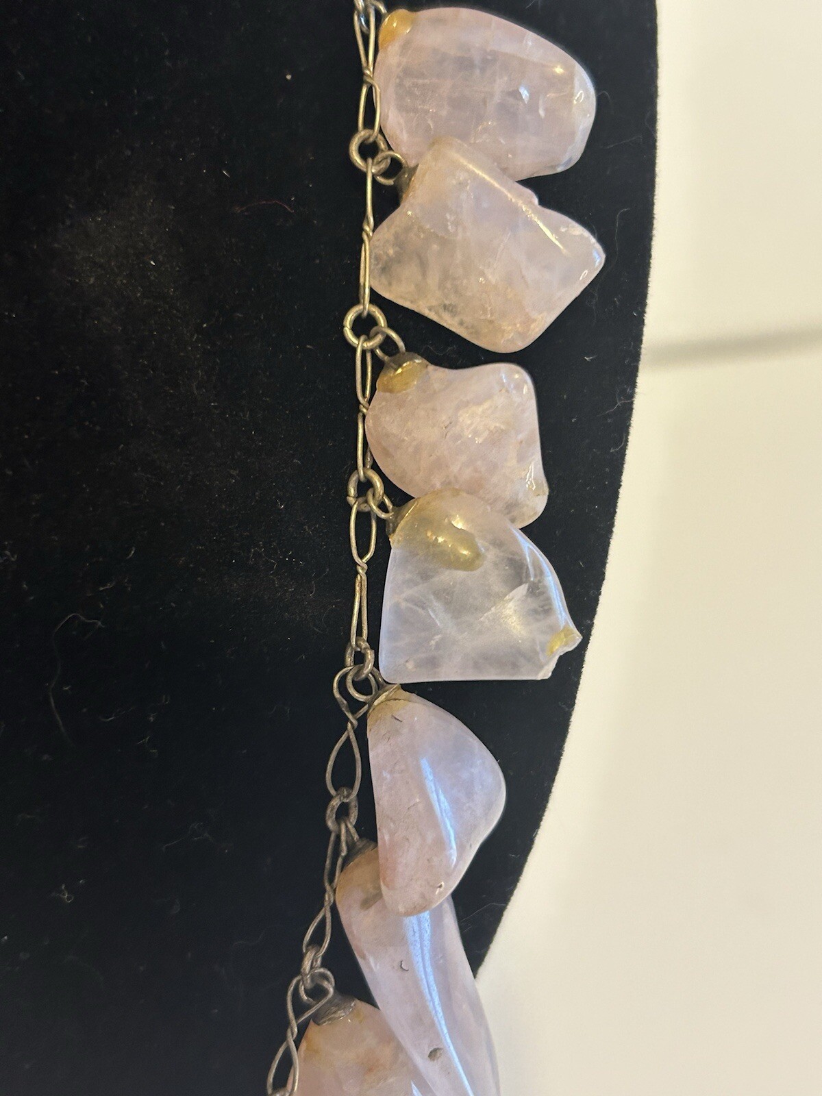 RARE One Of A Kind ROSE QUARTZ Necklace 18in Varying Stone Size/Shape 114g *See