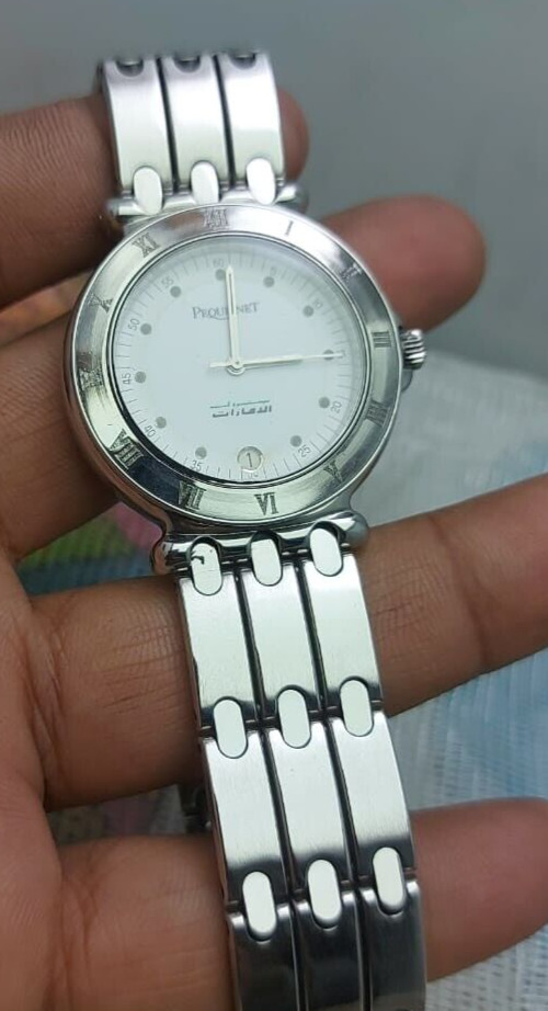 Pequignet Watch U.A.E Gifted Dial All Steel Mens Quartz 37mm Sapphire Crys Swiss