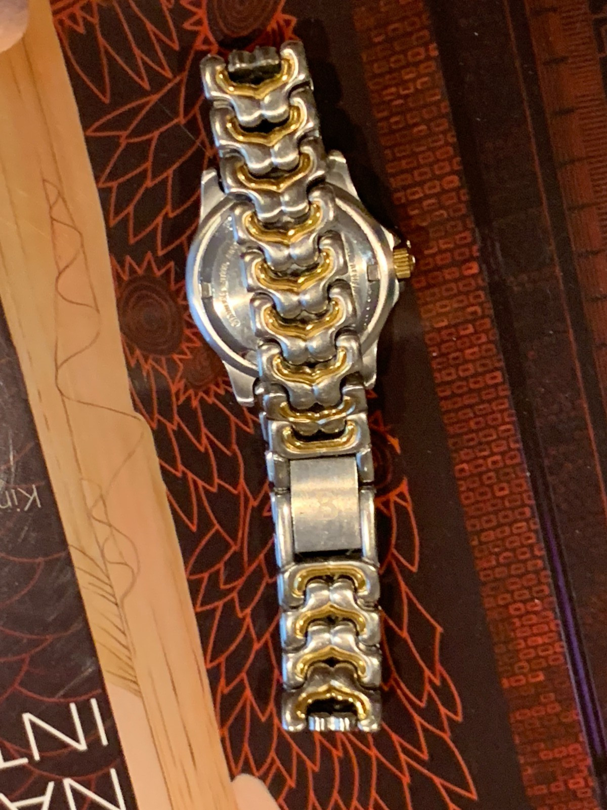 Womens Bulova 28 mm Marine Star Two Tone Quartz Watch, New Battery