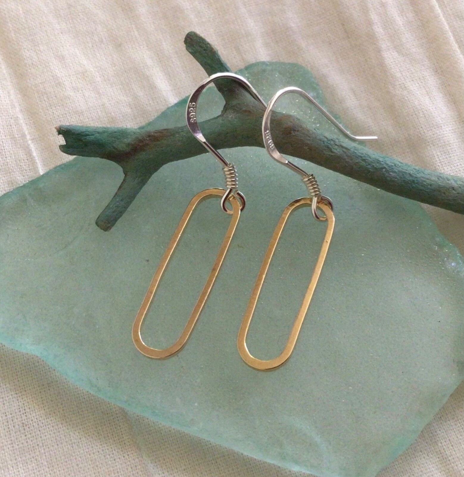 HANDCRAFTED SUNDANCE CHARM LINK EARRINGS HANDMADE SIMPLE ARTISAN JEWELRY