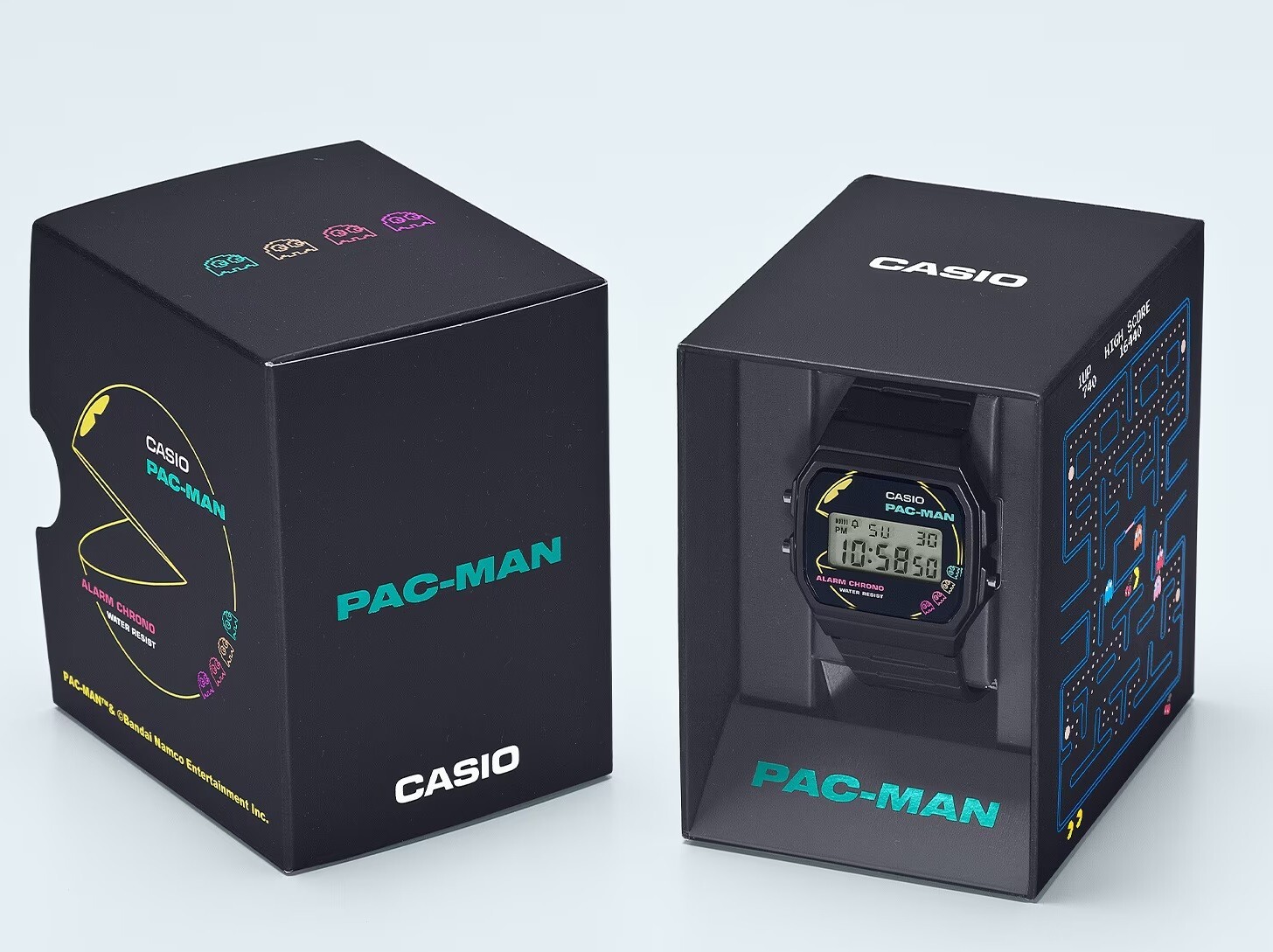 Casio F-91WPC-1A Pop “WAKA WAKA” PAC-MAN collaboration Digital Black Youth Watch