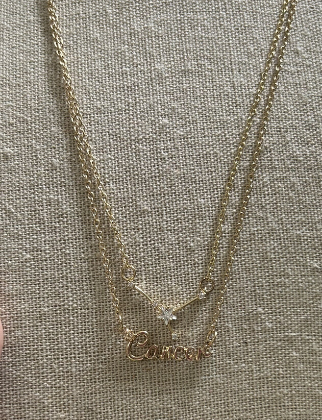 Unbranded Gold Tone Double Stranded Cancer Necklace 18 To 20 Inch Chain