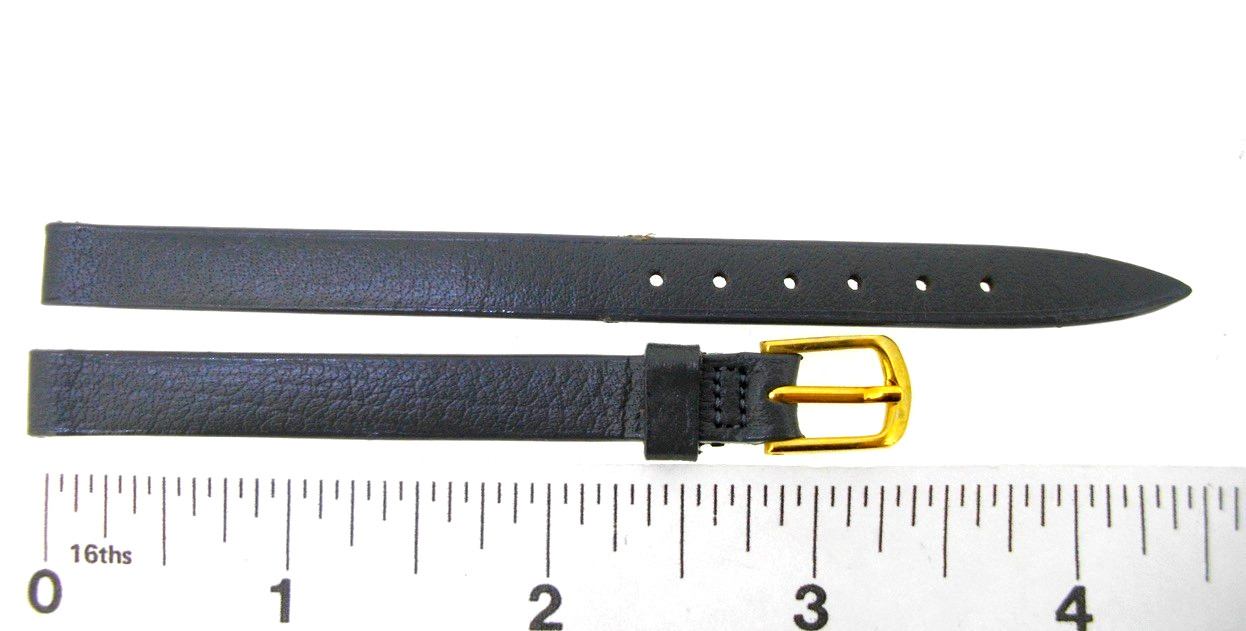 Watchband Stylecraft 8 mm Long Gray SELECTED CALF SKIN leather watch strap