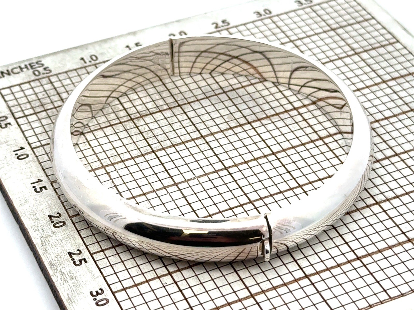 7.5” x 11mm 925 Sterling Silver Hinged Bangle Bracelet, 20.6g