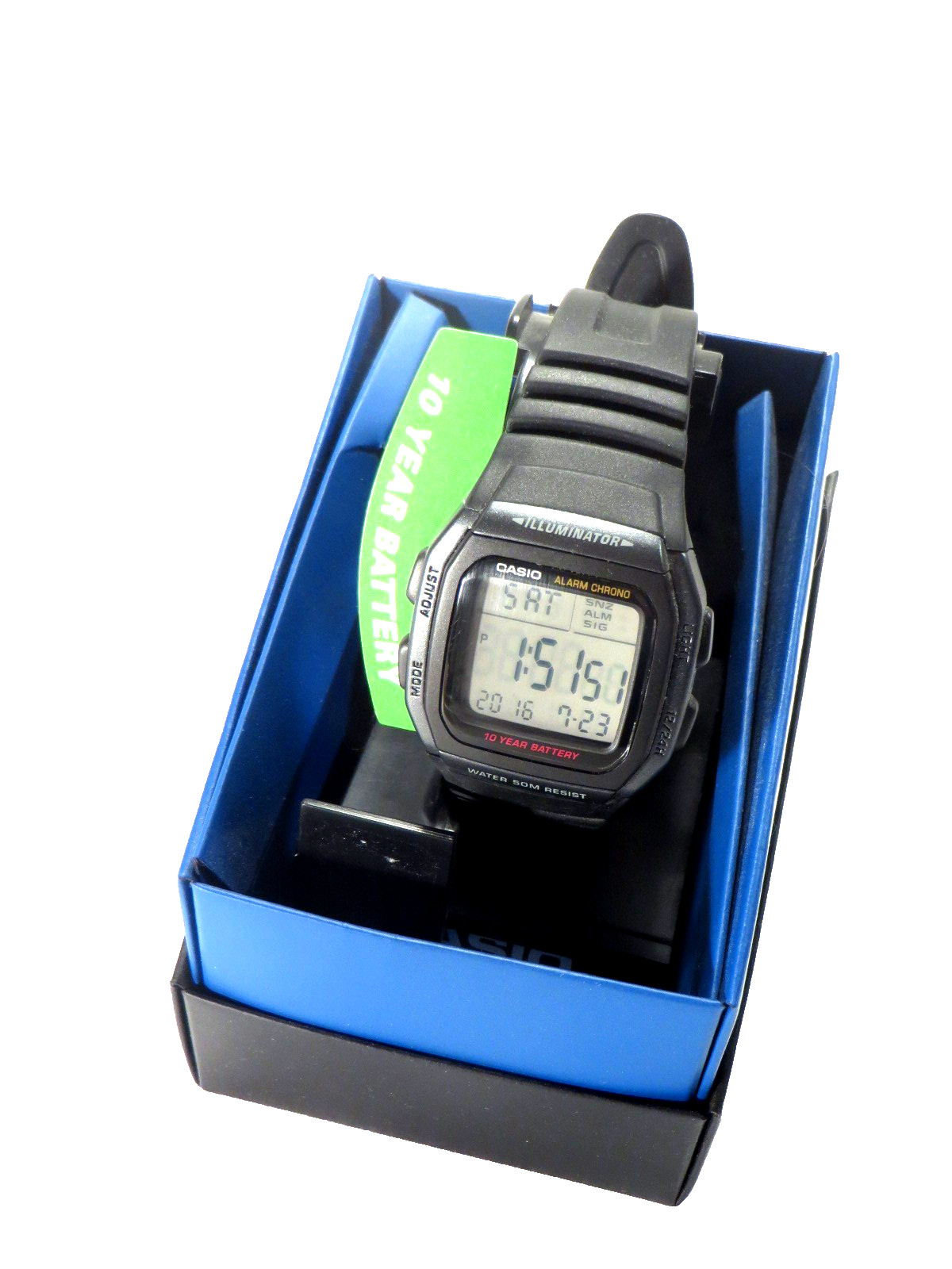 Casio Watch Black Band & Face Digital W96H1BVOS New in Box