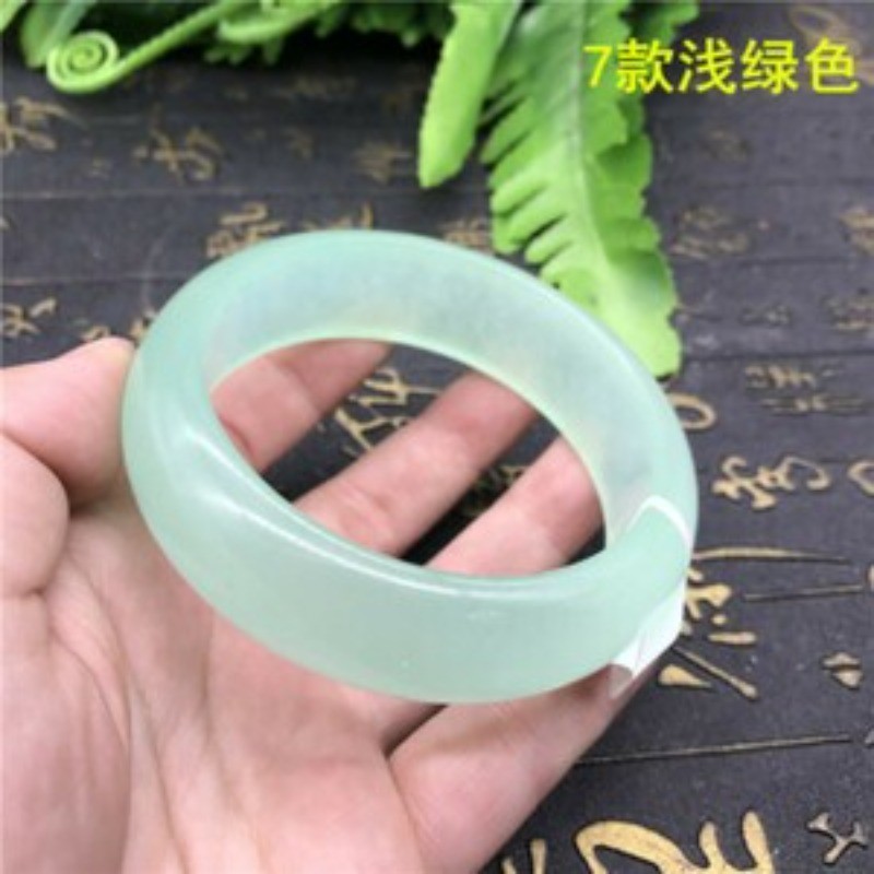 Fashion100% natural quartzite jade A ice floating green jade bracelet AAA