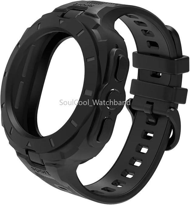 TPU Rugged Silicone Strap Sport Case Band For Samsung Galaxy Watch Ultra 47MM