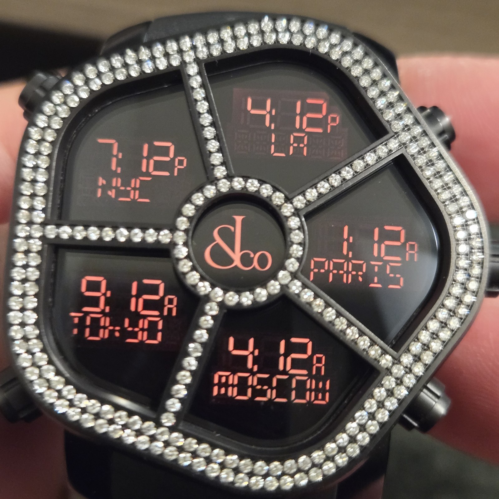 JACOB & CO 5 Time Zone Ghost 1.96ct VS White Diamond Watch JC-GST-WHD GMT MINT