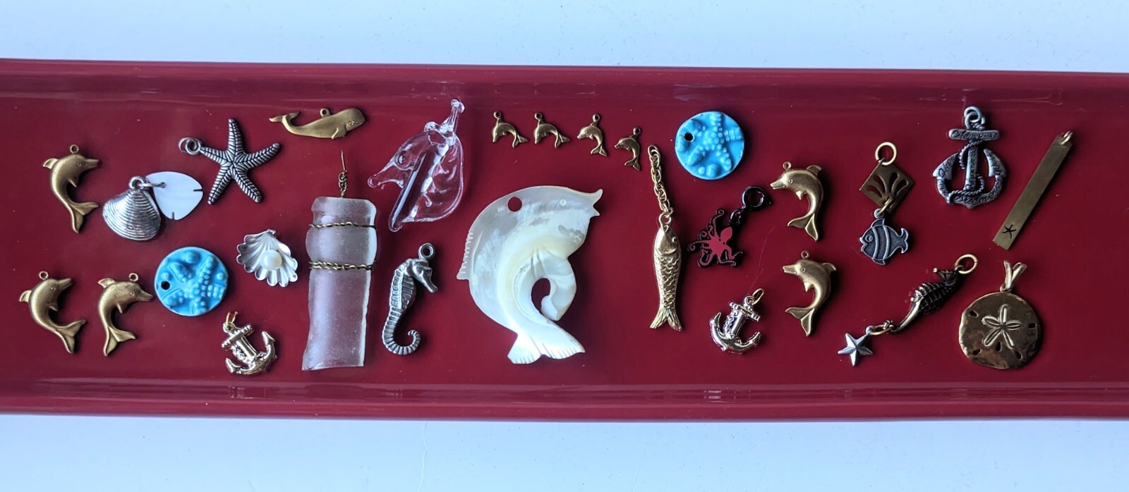 Mixed Lot Of 28 Beach Nautical Sea Ocean Gold Silver Tone Charm Pendant Findings