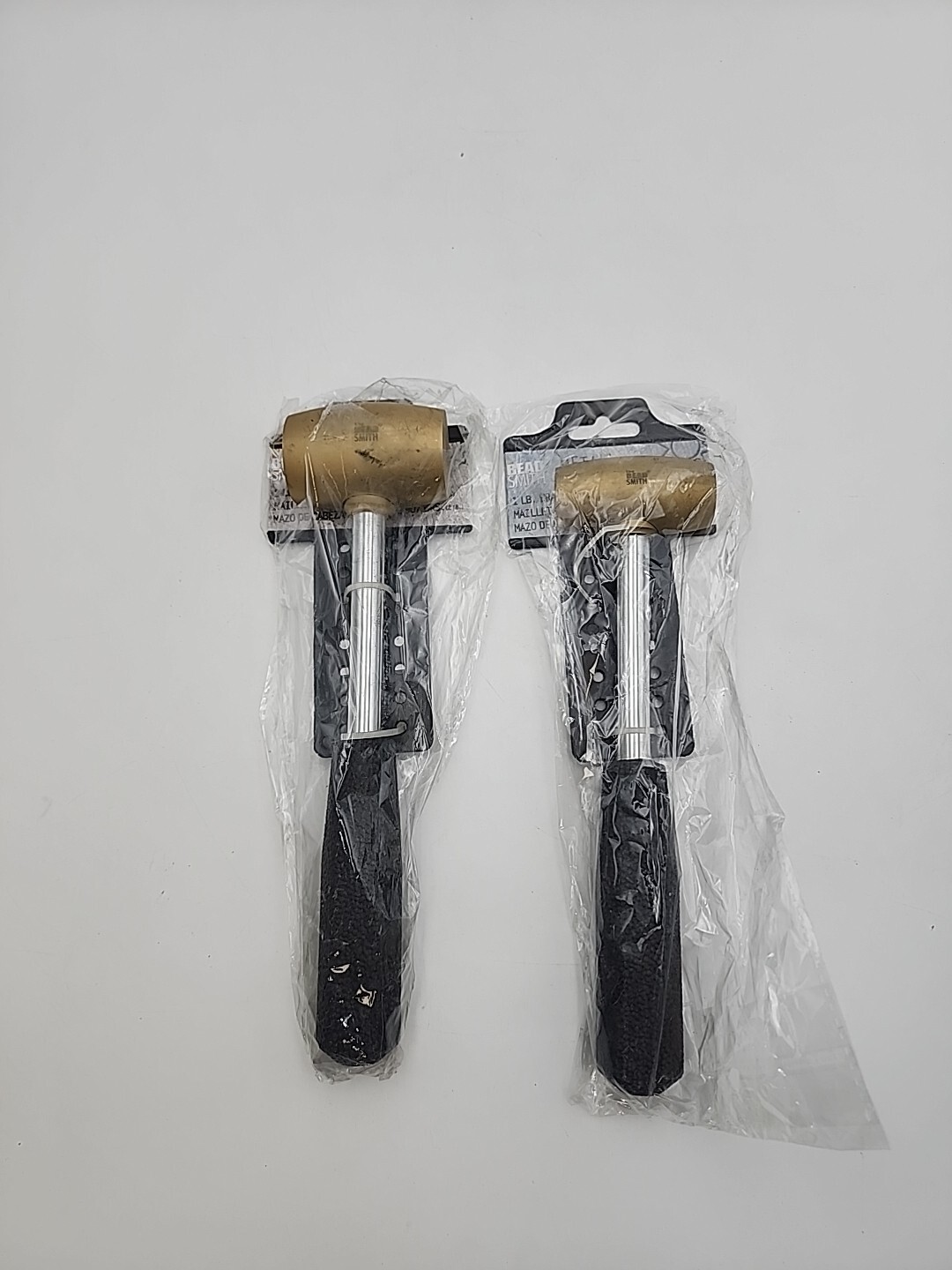 The Beadsmith Brass Head Mallet 10 Inches long, 2LB & 1 lb Hammers