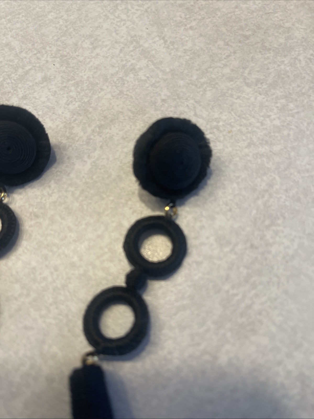 HSN Leyla Gans Black Amelie Wrapped Cord Drop Earrings