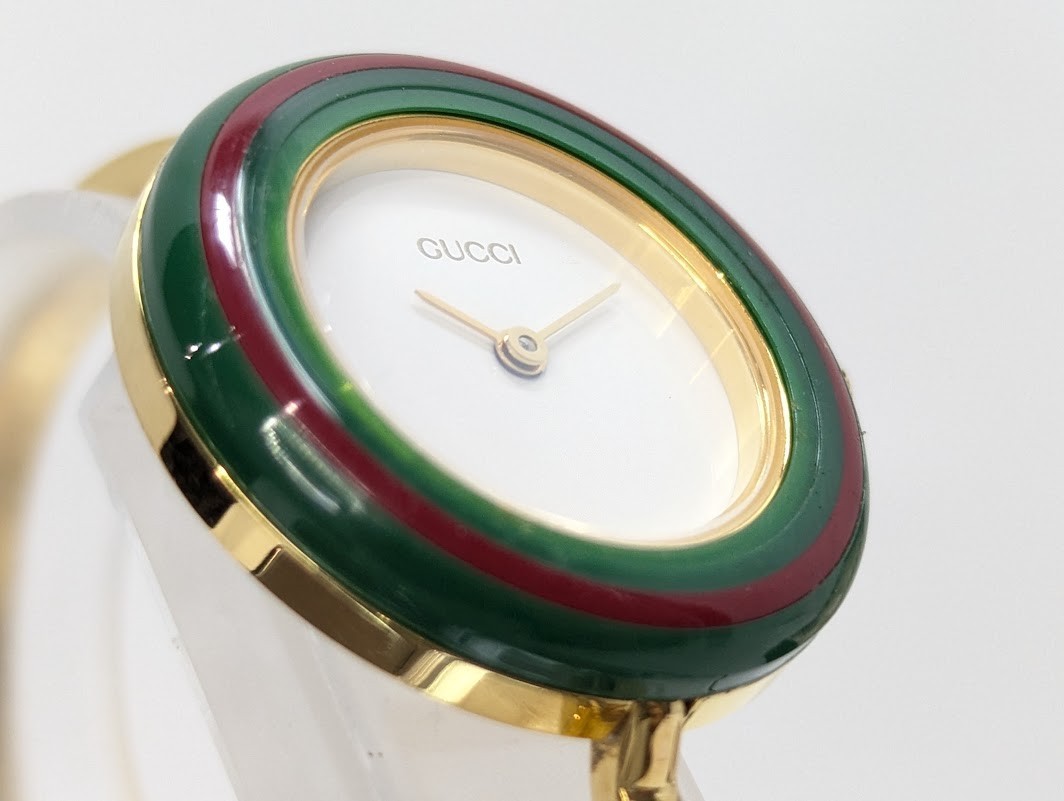 GUCCI Change Bezel 11/12.2 Watch Quartz Gold BOXED Women’s Working Authentic