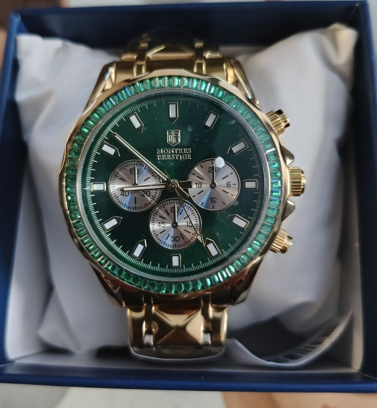 Montres Prestige X Invicta Men’s 44mm Quartz Watch -Green/Gold Tone mpw-0351