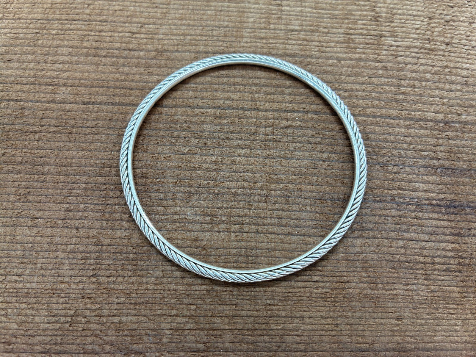 David Yurman Cable Classics Bangle Bracelet Sterling Silver DY 925 Fits 8.25 in