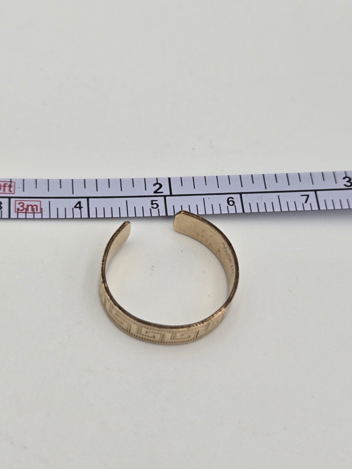 Vintage 14K Gold Filled Greek Key Toe Ring Adjustable Midi Pinky Ring 14/20 GF