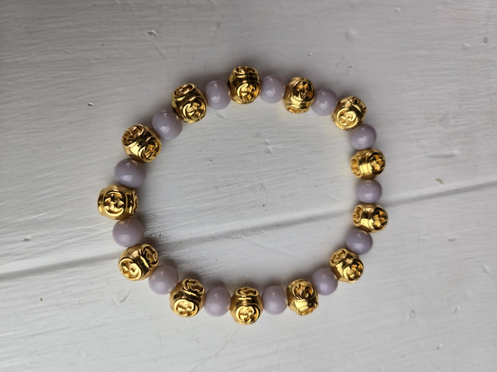 Gold Beed And Gray Stone Beed Designer Unisex Designer Stretches