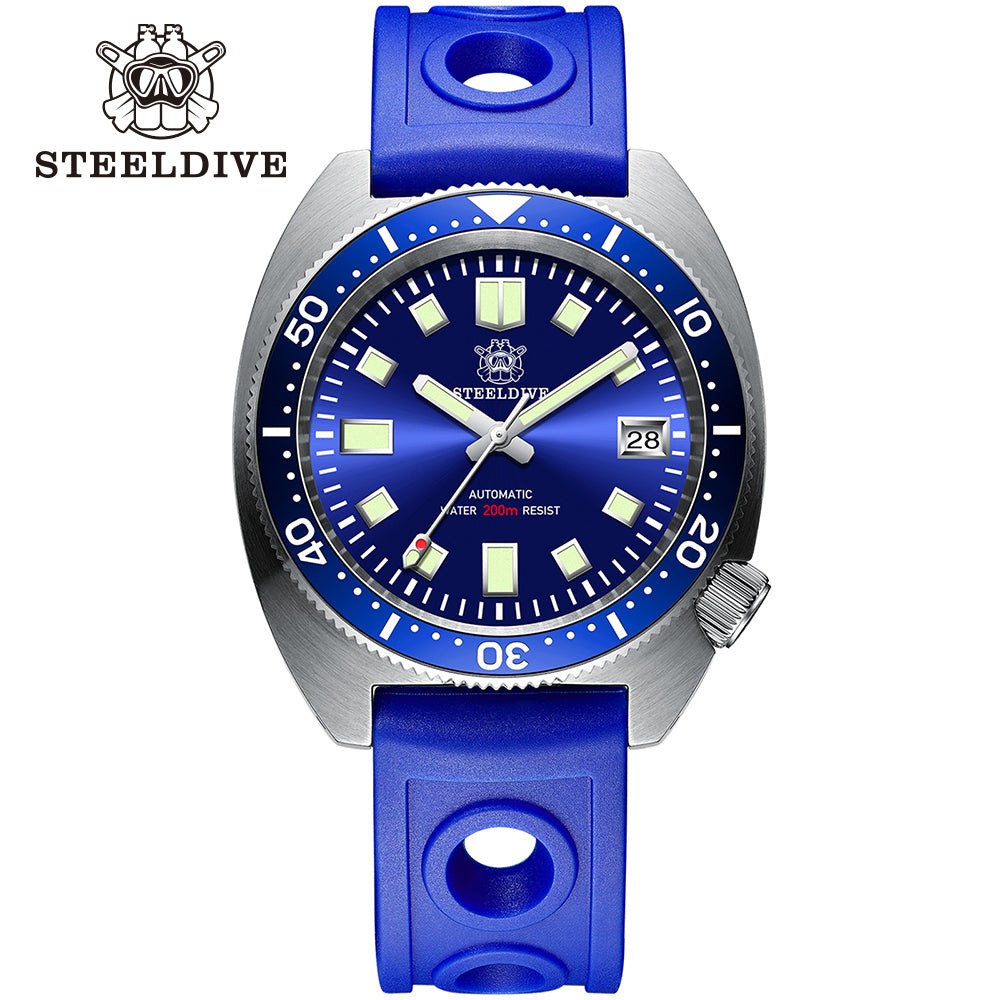 STEELDIVE SD1977 Mens 42mm 200M Automatic Dive Watch NH35 Sapphire Steel