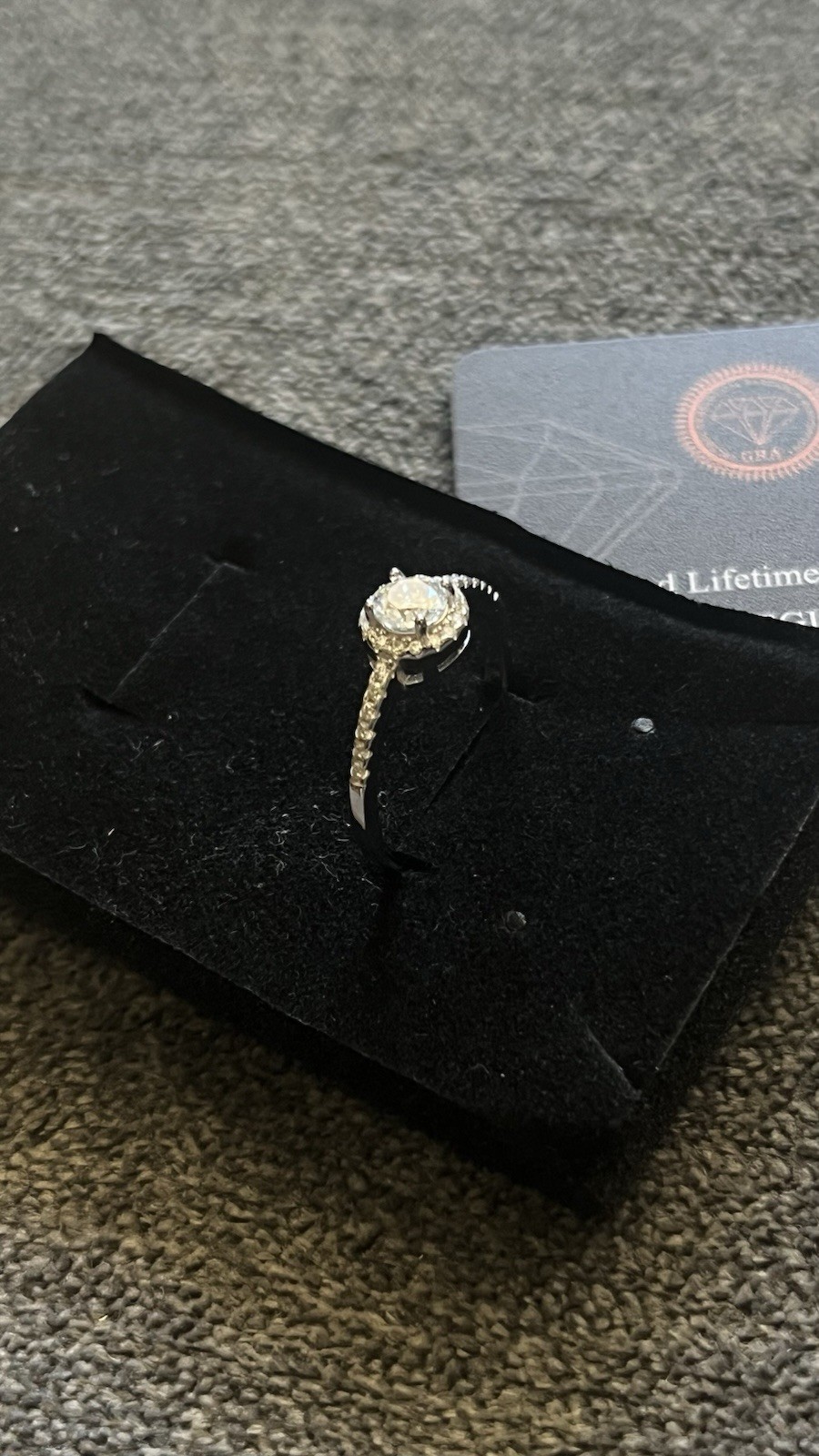 0.5-Carat Moissanite Engagement Ring, D Color, VVS1 Clarity, GRA Certified