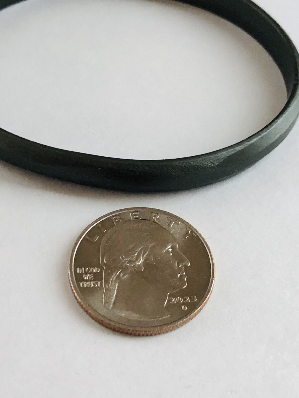 Signed ISSEY MIYAKE Grey Slate Dark Pewter Tone Metal Bangle Bracelet