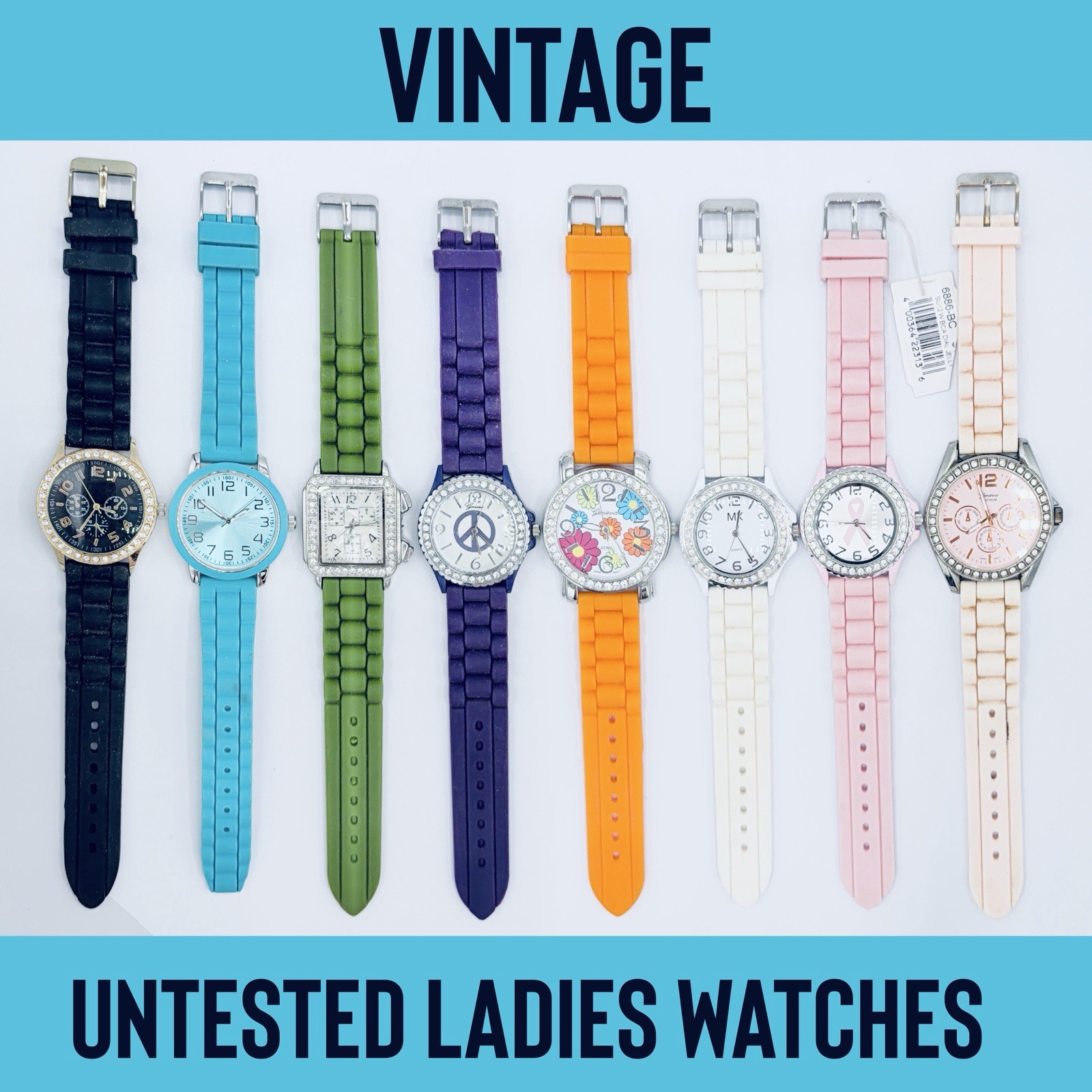 8 Used Untested Assorted Ladies Watch Lot / Bundle