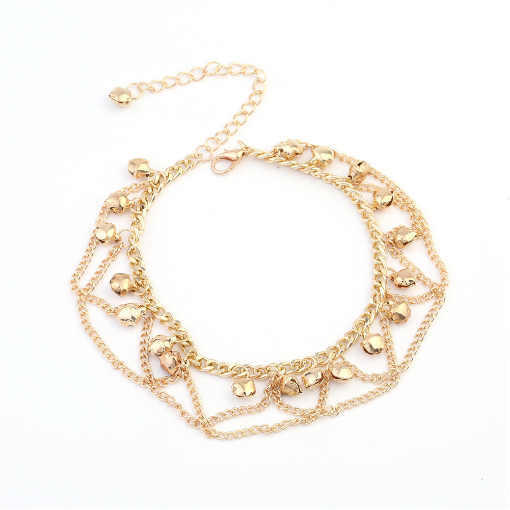 Women Bell Anklet Ankle Bracelet Chain Gold Foot Summer Beach Cute Girl Jewelry