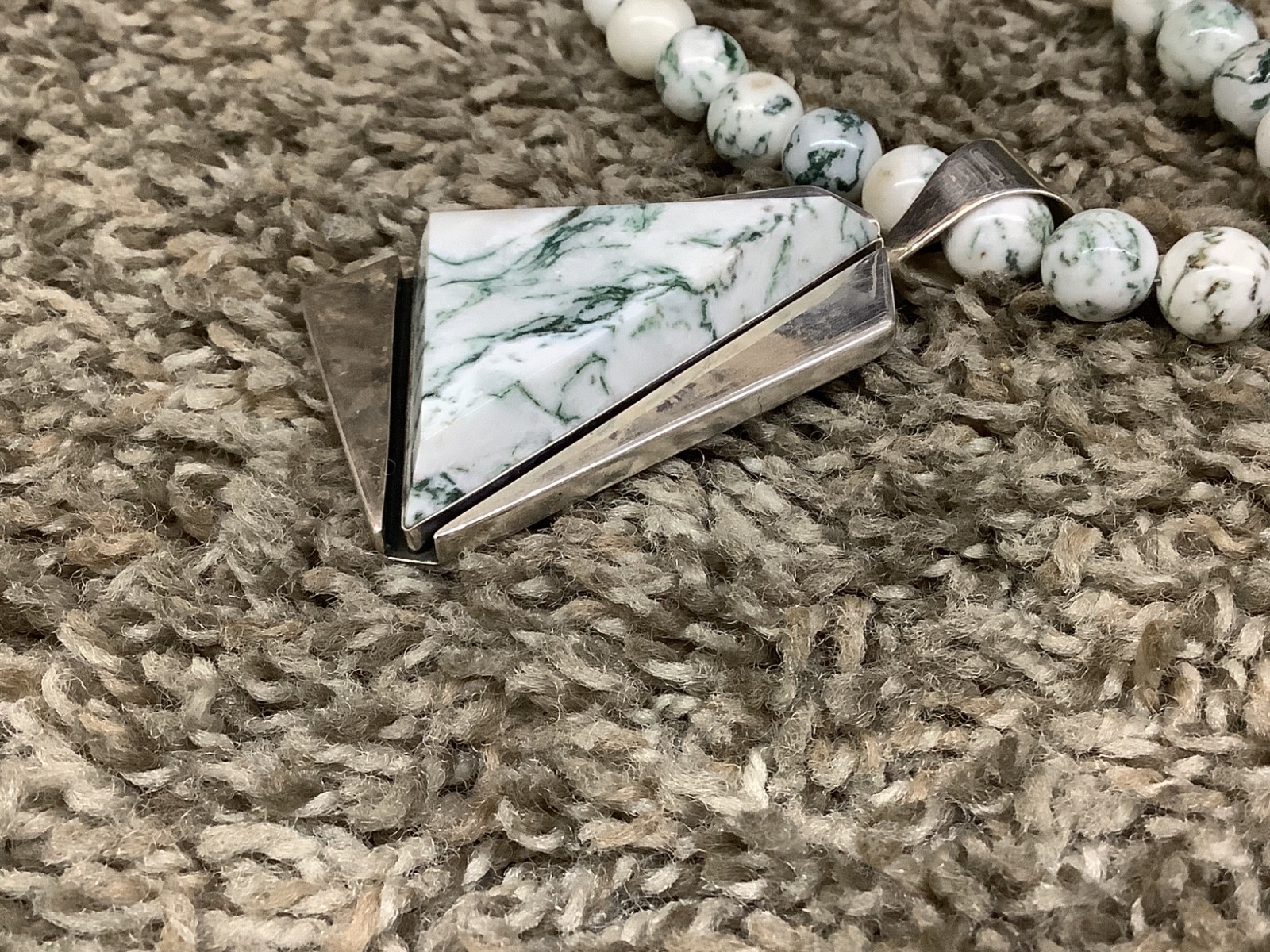 Mine Finds By Jay King Sterling Howlite Necklace and Pendant