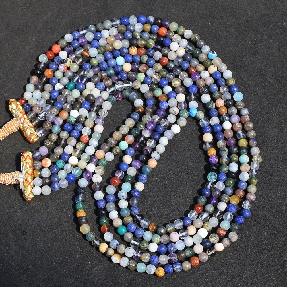 5 Strand 485 Cts Mix Gem Round Shape Beaded Womens Necklace Jewelry AK 40 E550