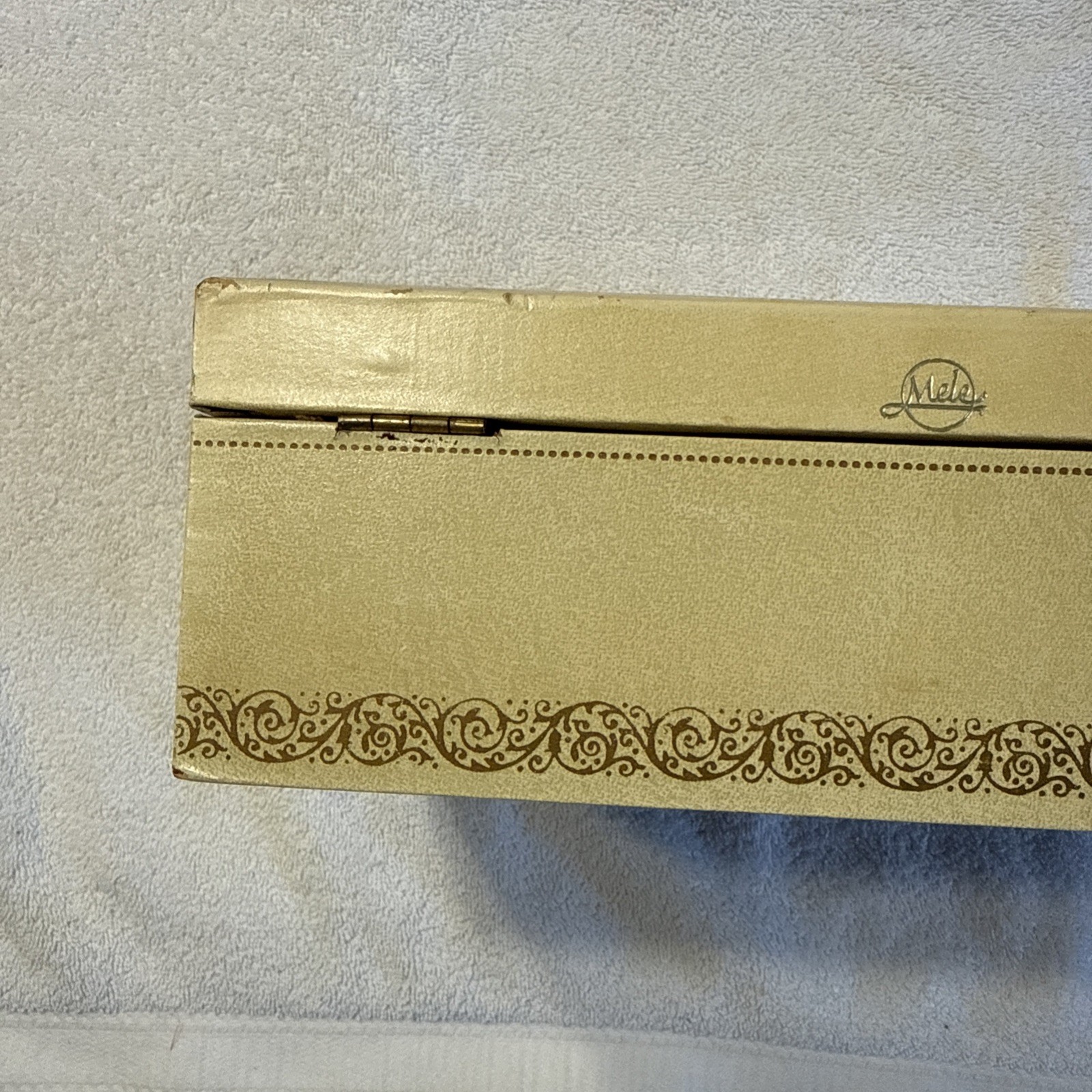 Mele Vintage White Cream Jewelry Box Two Tiers Accordion Style Pink Velvet