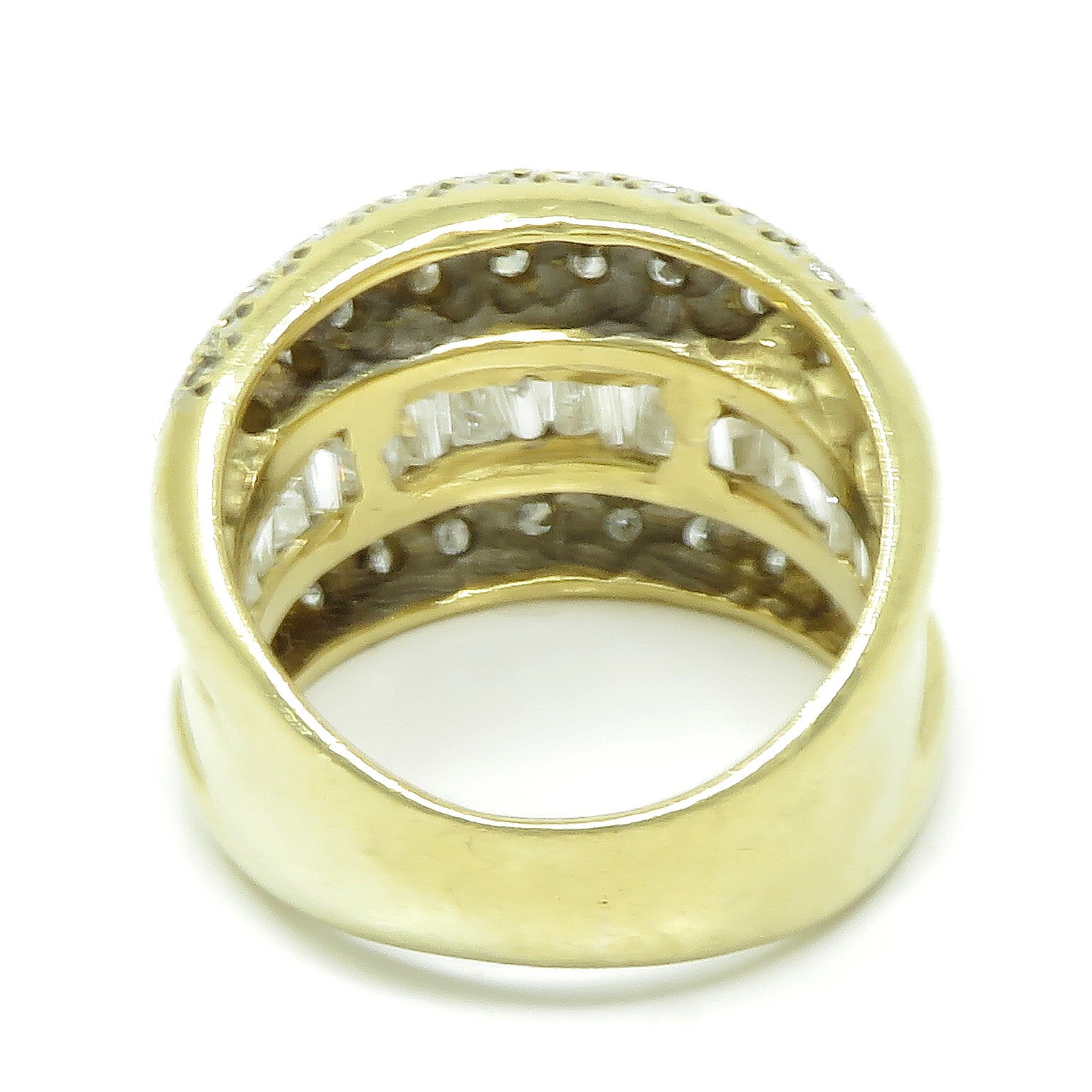 NYJEWEL 18k Yellow Gold 2.5ct 15mm Wide Diamond Ring