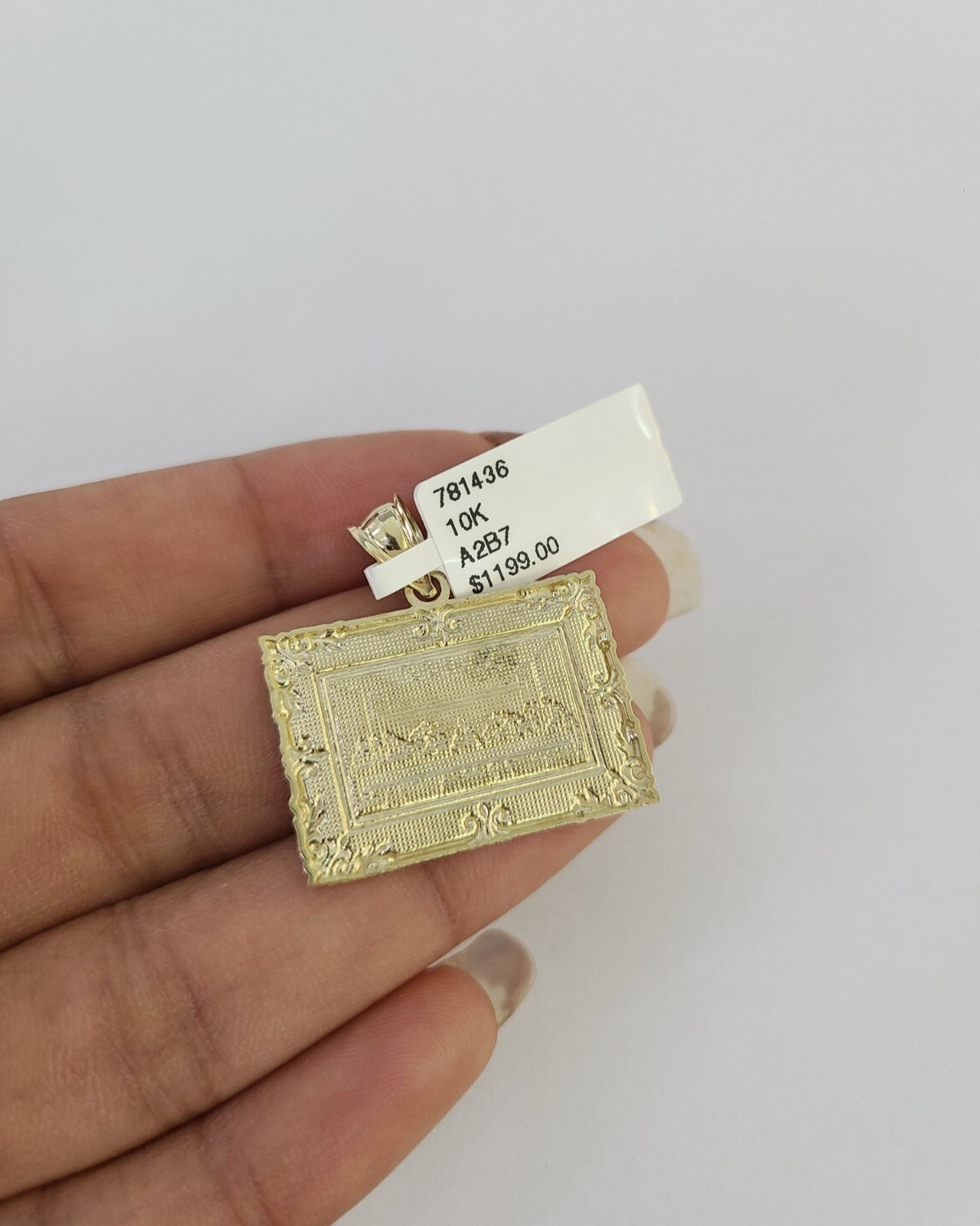 10k Last Supper Charm Pendant REAL 10Kt Yellow Gold Genuine
