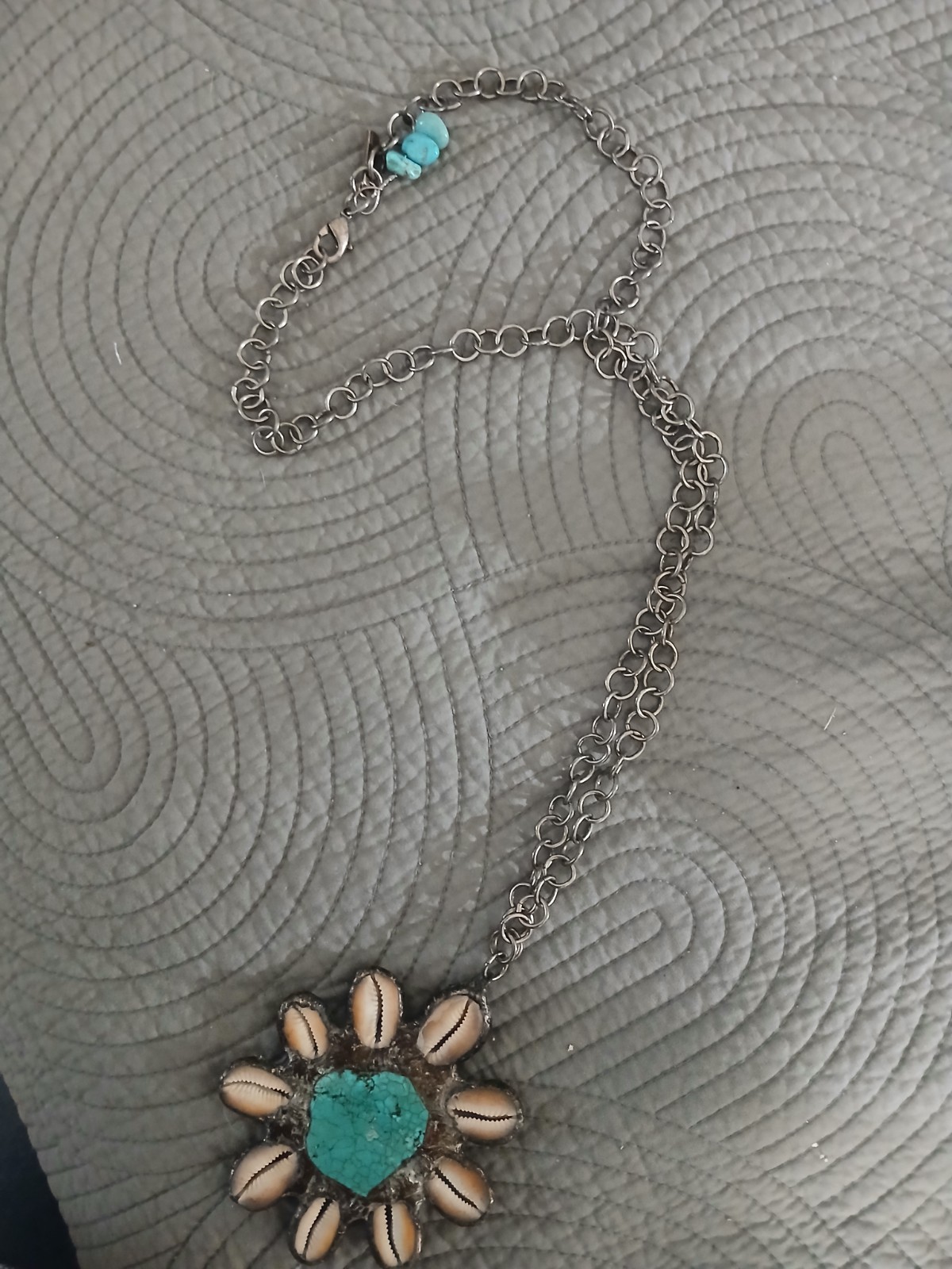 Vintage Jamie Dietrich Tourquiose And Shell Necklace. Boho Style
