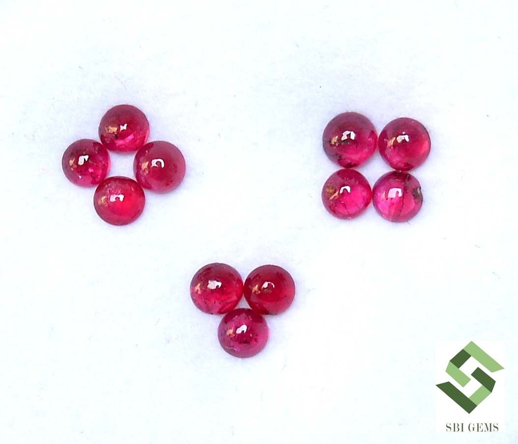 3 mm To 3.50 mm Natural Ruby Round Cabochon Lot 11 Pcs 2.07 CTS Loose Gemstones